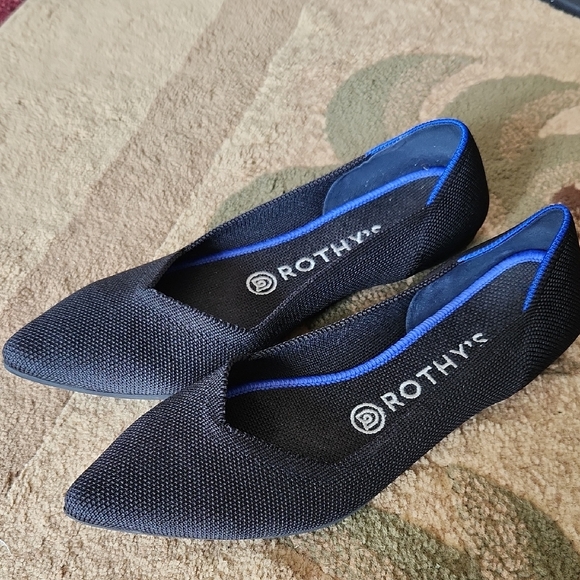 Rothy's Black and Blue Textured Flats - Picture 1 of 4